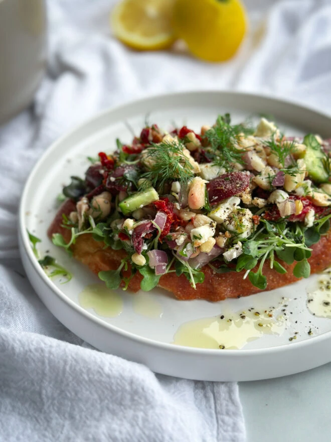 Mediterranean tuna white bean salad
