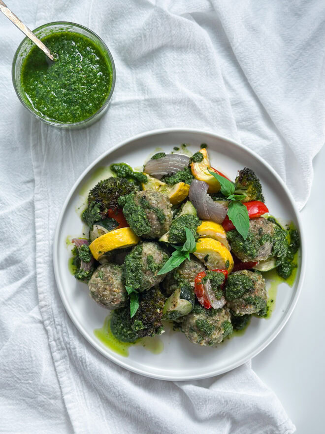 Pesto Turkey Meatballs