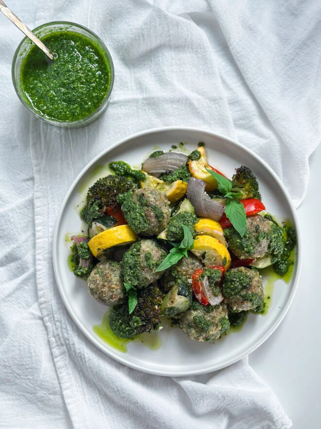 Pesto Turkey Meatballs